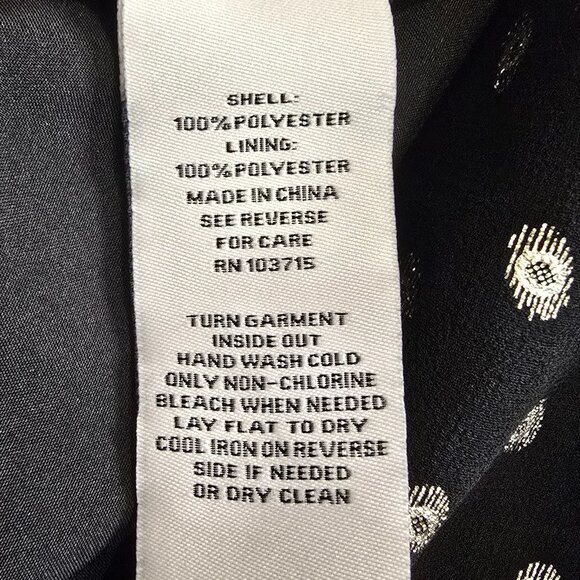 Nanette Lepore Long Sleeve Dress - Black with Gold Dots - Picture 9 of 10